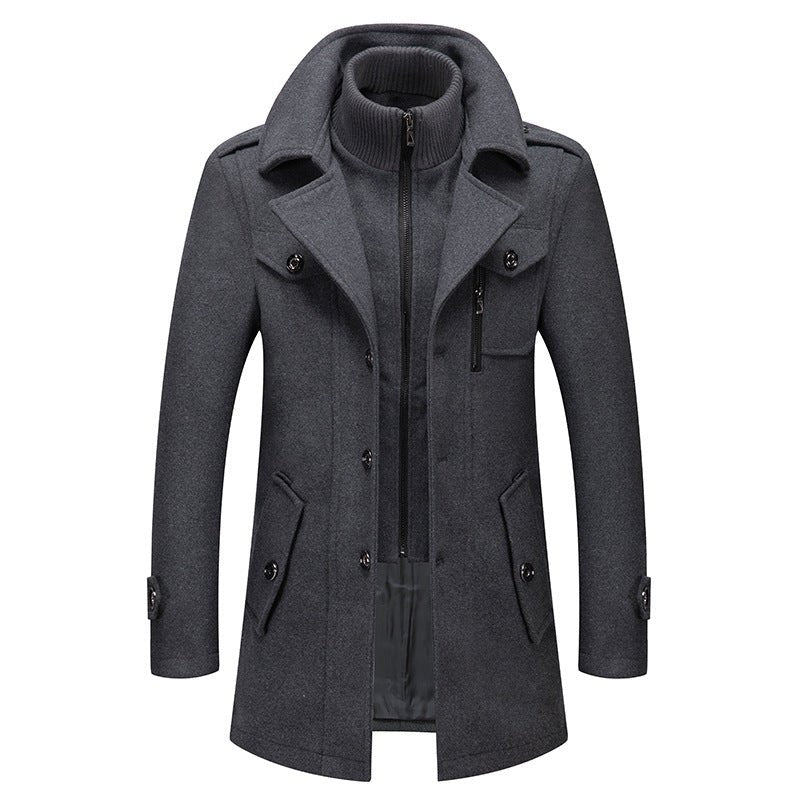 Wool Jacket | Double Layer | Single Breasted | Winter Trench Coat | Men's Winter Jacket 