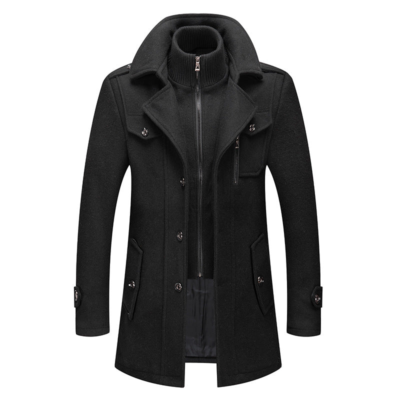 Wool Jacket | Double Layer | Single Breasted | Winter Trench Coat | Men's Winter Jacket 