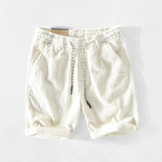 Cord Shorts - Elastic Waist - Loose Fit - Summer Shorts - Men's Corduroy Shorts