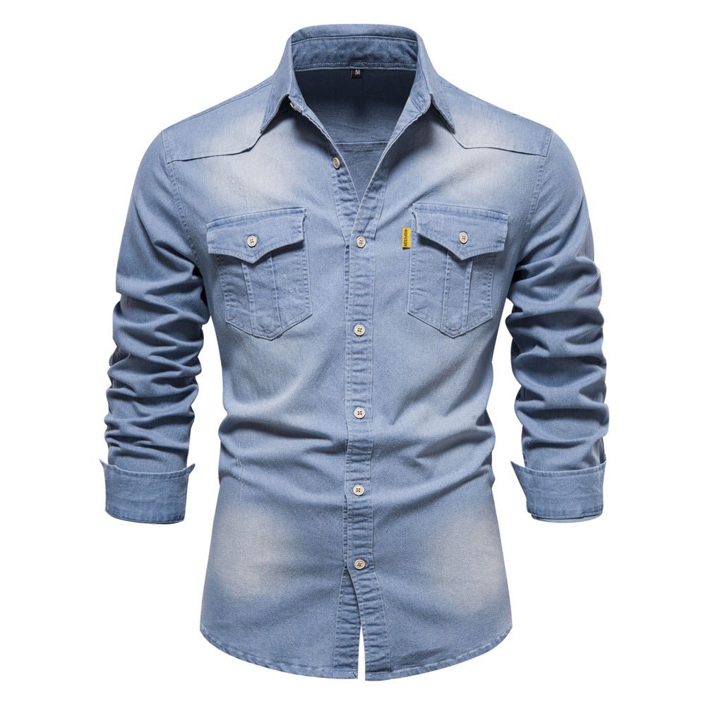 Denim Shirt | Long Sleeve | Slim Fit | Button-Up Shirt | Men's Shirt