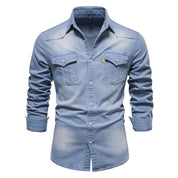 Denim Shirt | Long Sleeve | Slim Fit | Button-Up Shirt | Men's Shirt