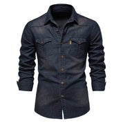Denim Shirt | Long Sleeve | Slim Fit | Button-Up Shirt | Men's Shirt