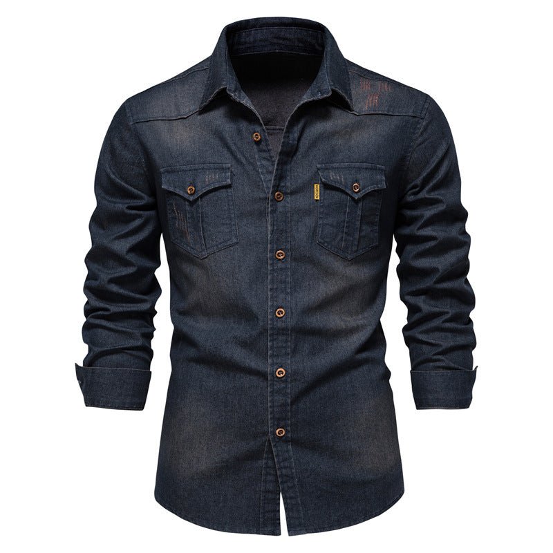 Denim Shirt | Long Sleeve | Slim Fit | Button-Up Shirt | Men's Shirt