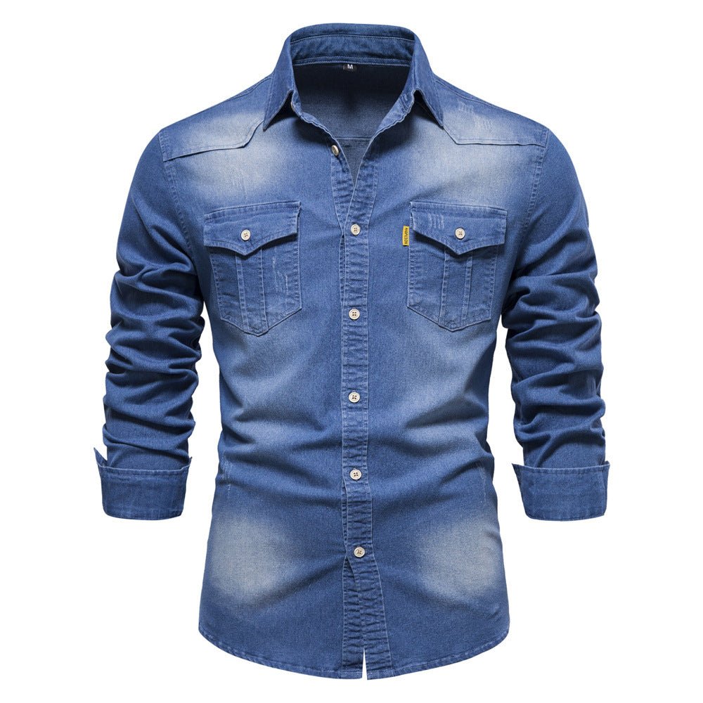 Denim Shirt | Long Sleeve | Slim Fit | Button-Up Shirt | Men's Shirt