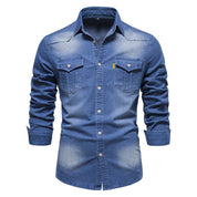 Denim Shirt | Long Sleeve | Slim Fit | Button-Up Shirt | Men's Shirt