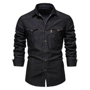 Denim Shirt | Long Sleeve | Slim Fit | Button-Up Shirt | Men's Shirt