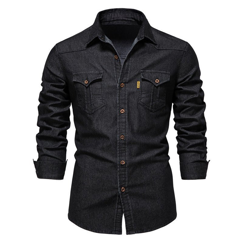 Denim Shirt | Long Sleeve | Slim Fit | Button-Up Shirt | Men's Shirt