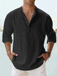 Linen Shirt | Half Button | Lightweight | Long Sleeve Shirt | Men's Shirts