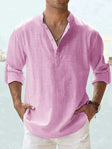 Linen Shirt | Half Button | Lightweight | Long Sleeve Shirt | Men's Shirts