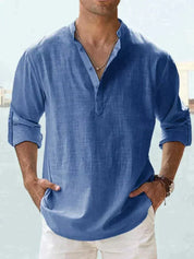 Linen Shirt | Half Button | Lightweight | Long Sleeve Shirt | Men's Shirts