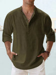 Linen Shirt | Half Button | Lightweight | Long Sleeve Shirt | Men's Shirts