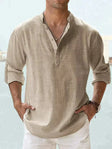 Linen Shirt | Half Button | Lightweight | Long Sleeve Shirt | Men's Shirts