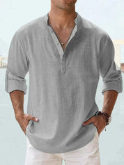 Linen Shirt | Half Button | Lightweight | Long Sleeve Shirt | Men's Shirts