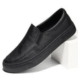 Leather Shoes - Men's Comfortable Rubber Sole Slip-On Shoes