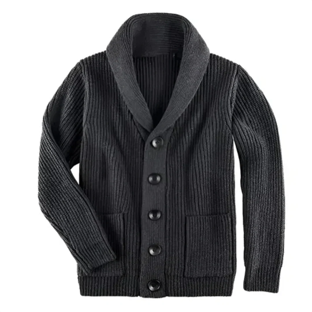 Chunky Cardigan - Warm - Button-Up - Knitted Cardigan - Men's Cardigan