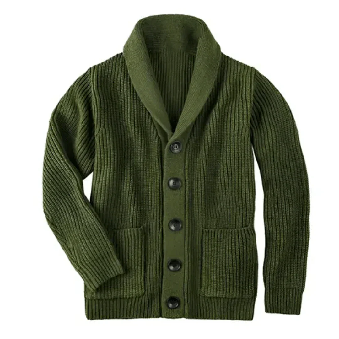 Chunky Cardigan - Warm - Button-Up - Knitted Cardigan - Men's Cardigan