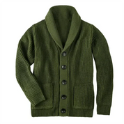 Chunky Cardigan - Warm - Button-Up - Knitted Cardigan - Men's Cardigan