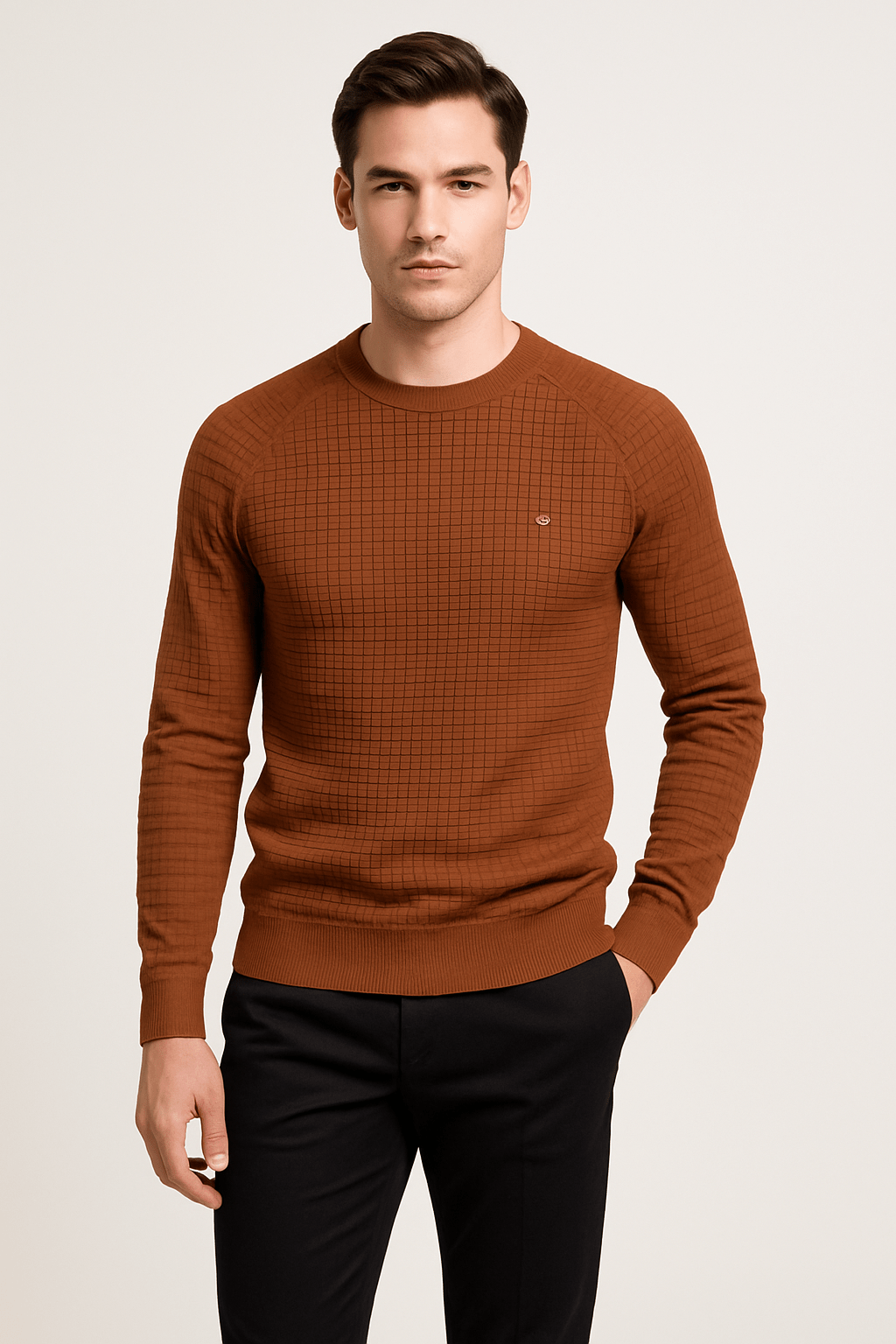 Sweater - Men's Round Neck Long Sleeve Pullover Sweatshirt