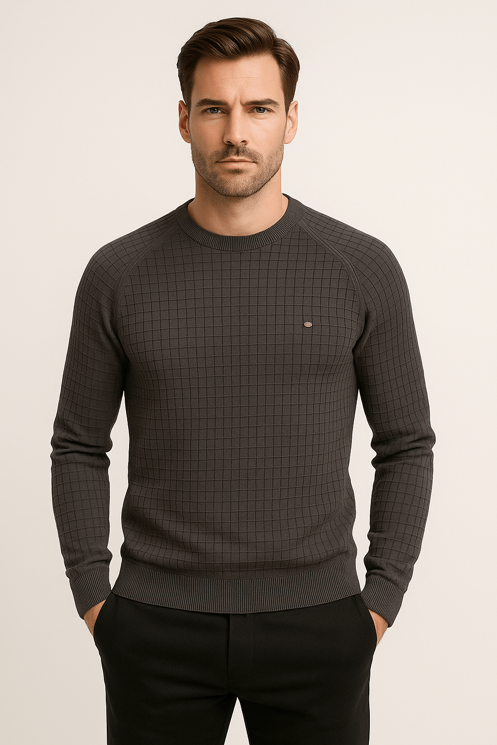 Sweater - Men's Round Neck Long Sleeve Pullover Sweatshirt