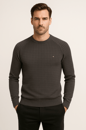 Sweater - Men's Round Neck Long Sleeve Pullover Sweatshirt