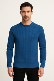 Sweater - Men's Round Neck Long Sleeve Pullover Sweatshirt