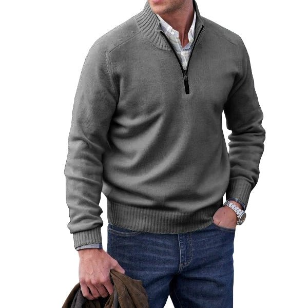 Quarter Zip Jumper - Half Zip - Knitted - Polo Sweater - Men's Knitwear