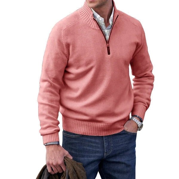 Quarter Zip Jumper - Half Zip - Knitted - Polo Sweater - Men's Knitwear