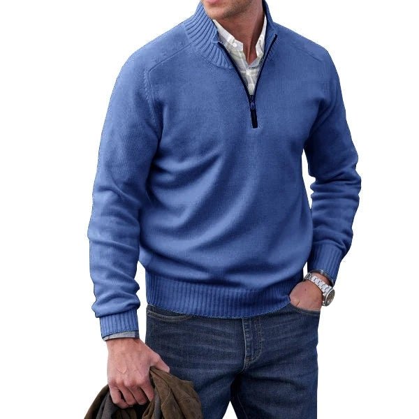 Quarter Zip Jumper - Half Zip - Knitted - Polo Sweater - Men's Knitwear