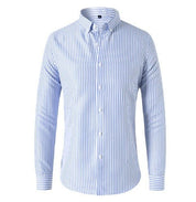 Striped Shirt - Men's Collared Long Sleeve Button-Up Shirt
