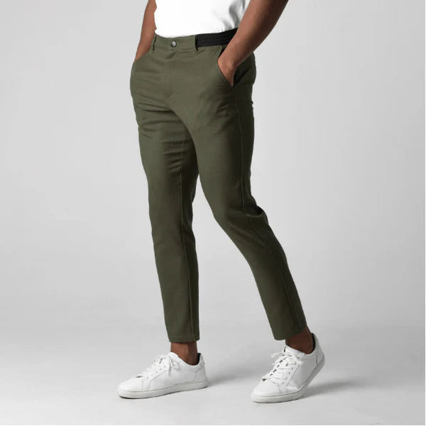 Stretch Pants - Men's Casual Elastic Waist Skinny Pants