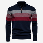 Men's Quarter Zip Sweater | Striped | Knitted | Quarter Zip Jumper | Men's Half Zip Pullover