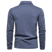 Long Sleeve Polo Shirt - Men's Classic Collared Polo Shirt