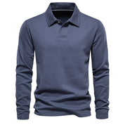 Long Sleeve Polo Shirt - Men's Classic Collared Polo Shirt