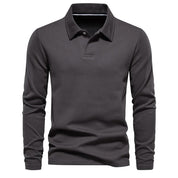 Long Sleeve Polo Shirt - Men's Classic Collared Polo Shirt