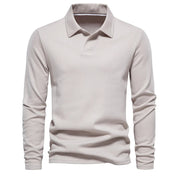 Long Sleeve Polo Shirt - Men's Classic Collared Polo Shirt