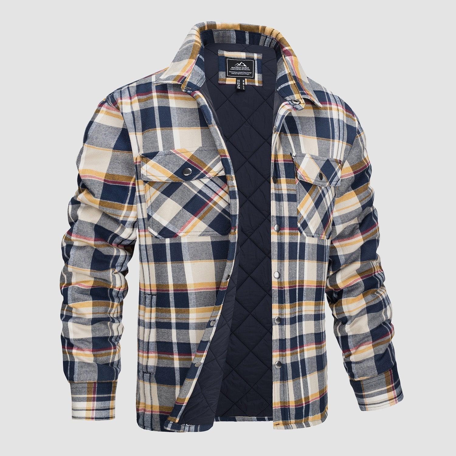 Checkered Jacket | Button-Up | Quilted Liner | Plaid Jacket | Men's Clothing 