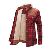 Fleece Lined Jacket | Plaid | Button-Up | Checkered Jacket | Men's Overshirt