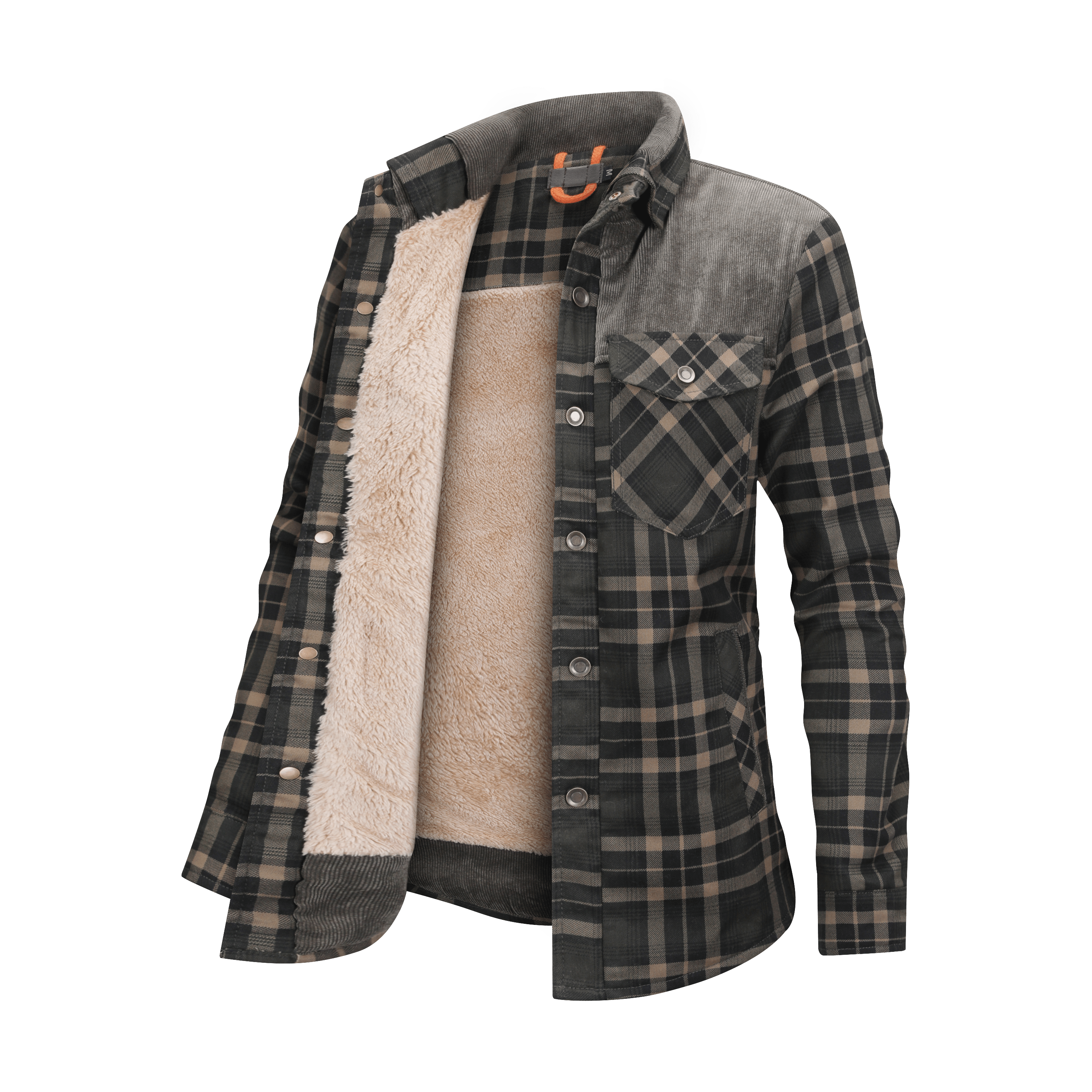 Fleece Lined Jacket | Plaid | Button-Up | Checkered Jacket | Men's Overshirt