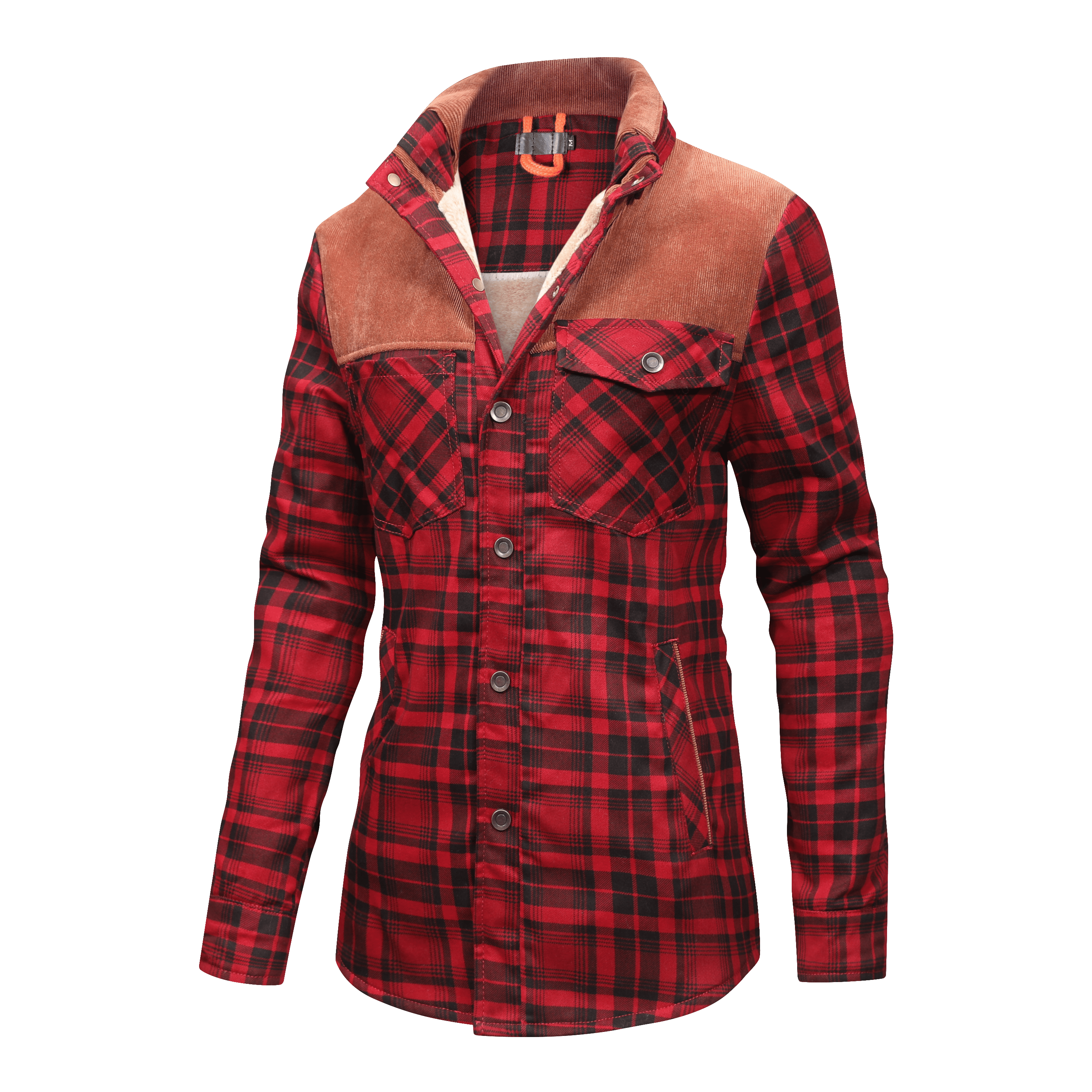 Fleece Lined Jacket | Plaid | Button-Up | Checkered Jacket | Men's Overshirt