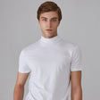 Turtleneck T-Shirt - Short Sleeve - Plain - High Neck Tee Shirts - Men's Clothing