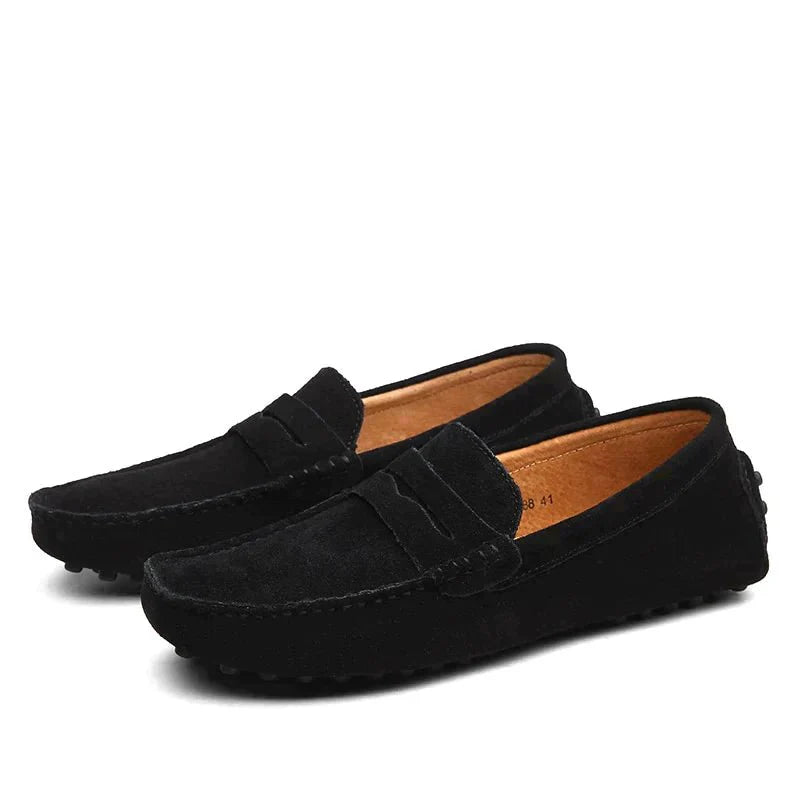 Loafers - Men's Flat Italian Style Suede Moccasins Shoes