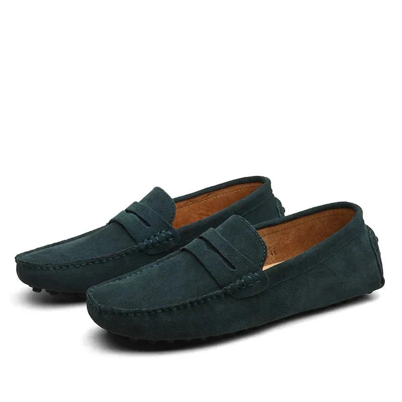 Loafers - Men's Flat Italian Style Suede Moccasins Shoes