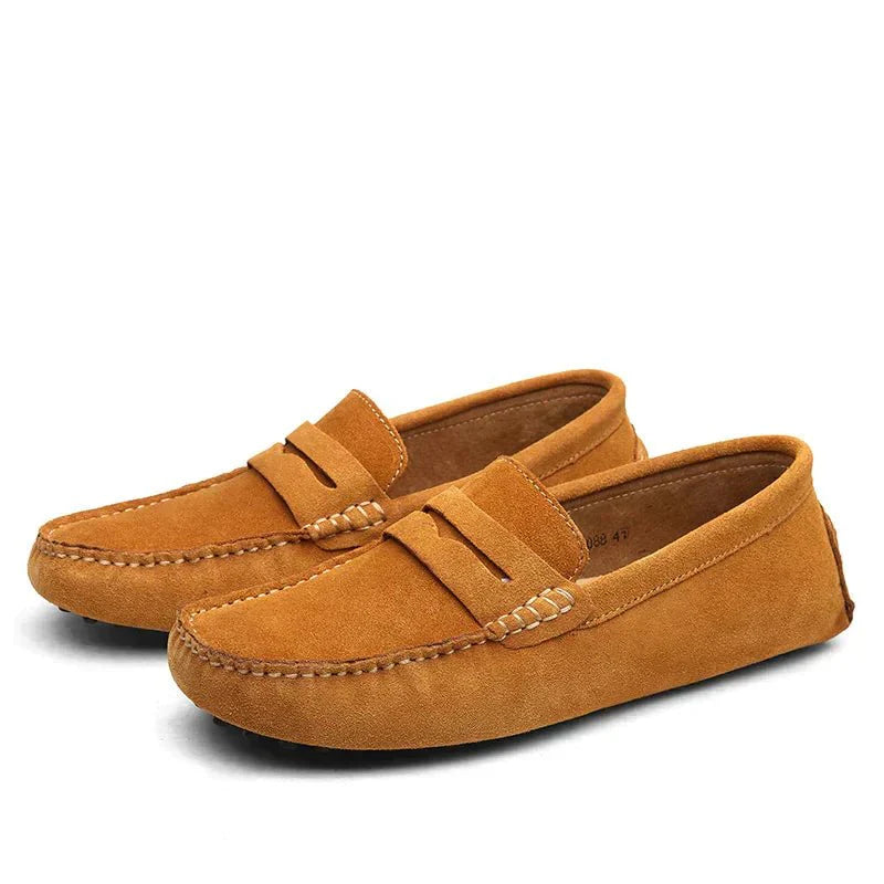 Loafers - Men's Flat Italian Style Suede Moccasins Shoes