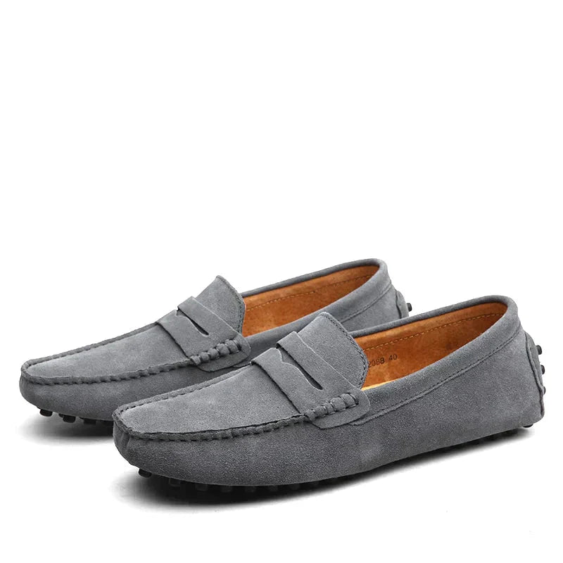 Loafers - Men's Flat Italian Style Suede Moccasins Shoes