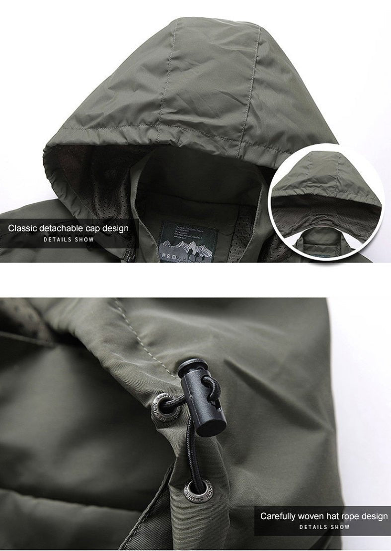 Softshell Jacket - Men's Hooded Waterproof Outdoor Windproof Jacket