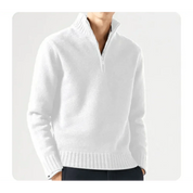 Polo Jumper - Men's Knitted Quarter Zip Sweater Pullover