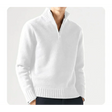 Polo Jumper - Men's Knitted Quarter Zip Sweater Pullover