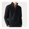 Polo Jumper - Men's Knitted Quarter Zip Sweater Pullover