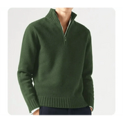 Polo Jumper - Men's Knitted Quarter Zip Sweater Pullover