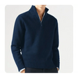 Polo Jumper - Men's Knitted Quarter Zip Sweater Pullover